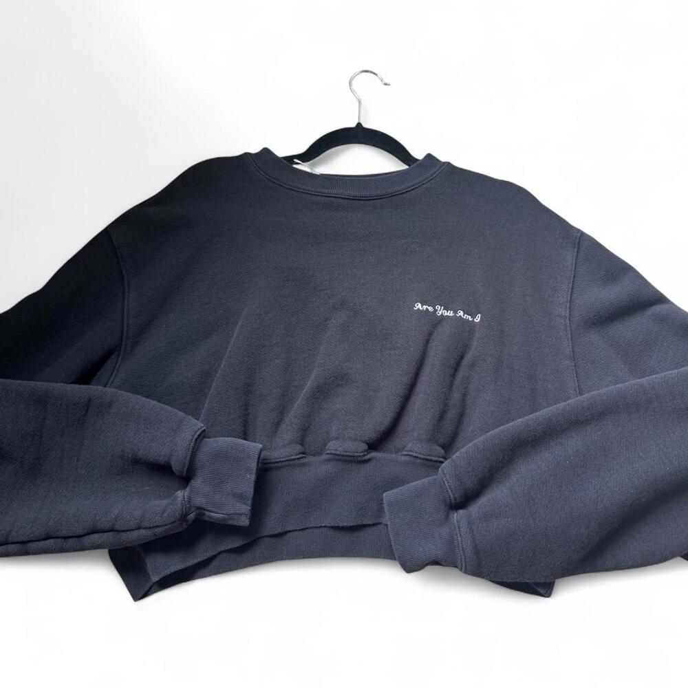 ARE YOU AM I Women's Navy and Black Sweatshirt